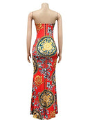 Ekaliy Sexy Split Evening Maxi Dress for Women Floral Long Prom Gown Sundresses