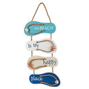 Juvale Nautical Beach Flip Flop Wall Ornament, Wooden Slippers Hanging Decoration