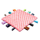 Baby Tags Security Blanket, Appease Blanket with Colorful Satin Tags