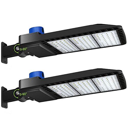 300W LED Parking Lot Lights Adjustable Arm Mount with Photocell 1000-1200W HID/HPS