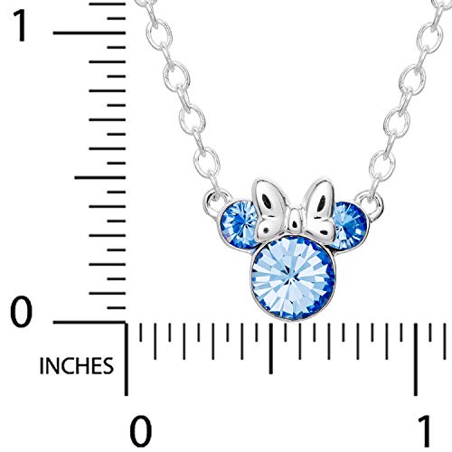 Disney Minnie Mouse Birthstone Jewelry, March Birth Month Pendant Necklace
