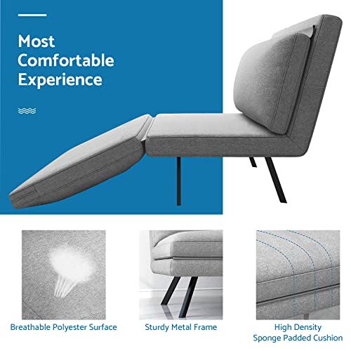 Convertible Futon Sofa Chair 4 in 1 Multi-Function Modern Mini Single Floor Sleeper Bed