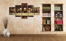 Modern HD Prints The Last Supper Posters and Prints 5 Panels Jesus Oil Painting