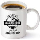 Funny Dinosaur Birthday Mom Gift - 11 oz Coffee Mug Tea Cup White