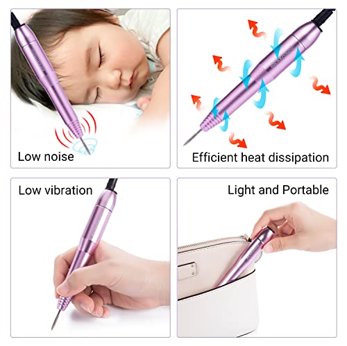 Portable Electric Nail Drill, Compact Efile Electrical Professional Nail File Kit for Acrylic