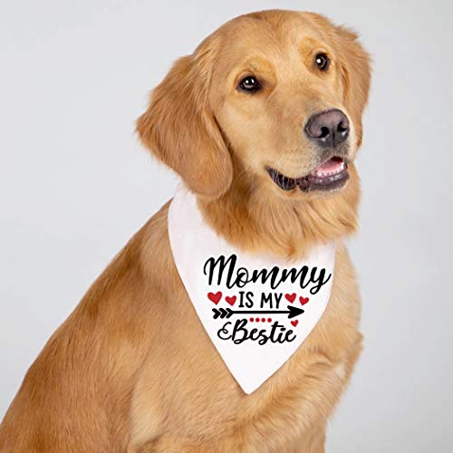 family Kitchen Funny Pet Puppy Dog Bandana Mommy is My Bestie Triangle Scarf