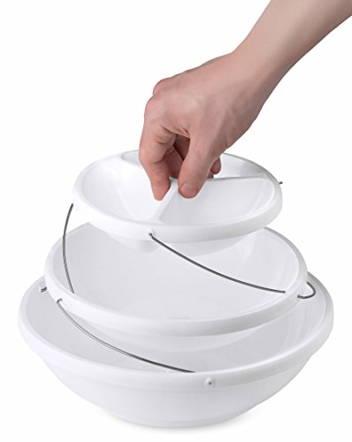 3 Tier - The Decorative Plastic Bowls Twist Down and Fold Inside for Minimal Storage