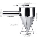 Stainless Steel Pancake Batter Dispenser, Funnel Dispenser with Stand