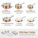 13-Piece Cookware Set Non-stick Ceramic Coating Cooking Set, Induction Pots Pans Set