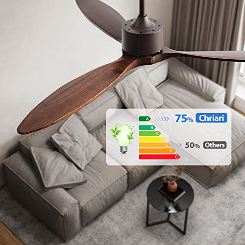 60'' Wood Ceiling Fans With Remote Control,Indoor Outdoor Modern Black Ceiling Fan