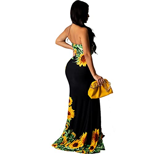 Women's Sexy Off Shoulder Maxi Dress Summer Backless Floral Long Dresses