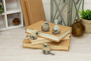 Raz Soft Blue Textured Bird 2 x 2.5 Resin Decorative Tabletop Figurine Set 4
