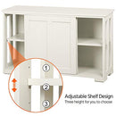 Antique White Stackable Sideboard Buffet Storage Cabinet with Sliding Door Kitchen