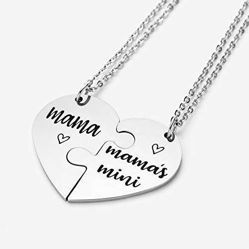 2 Pieces Set Mom Gifts from Daughter Matching Heart Necklaces for Women Gifts