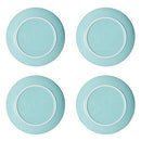 Pfaltzgraff Venice 16-Piece Stoneware Dinnerware Set, Service for 4, Aqua/White -
