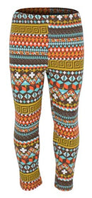 Unique Baby Girls 3 Piece Colorful Aztecan Thanksgiving Turkey Legging Set (5/L, Brown)