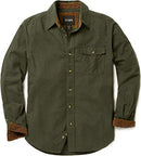 Men's All Cotton Flannel Shirt, Long Sleeve Casual Button Up Plaid Shirt
