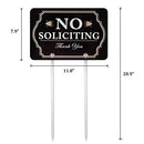 No Soliciting Sign for House,Yard Sign, 11.8" x 7.9", 14" Long Metal Stakes Included