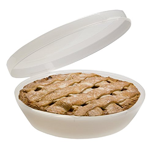 Stay Fresh Pie Keeper with Hinged Lid, Universal Storage Container, Plastic