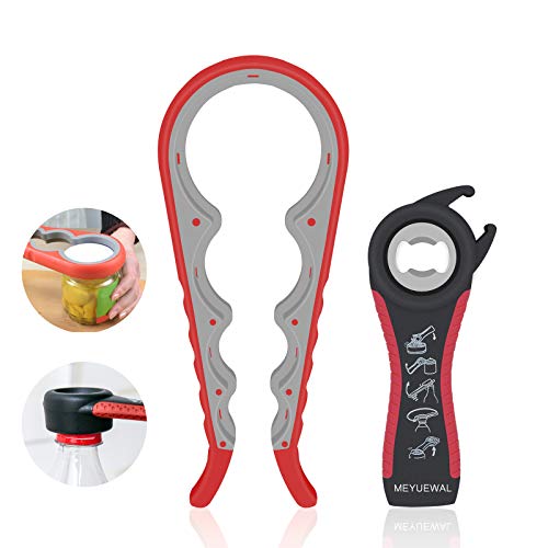 5 in 1 Multi Function Can Opener Bottle Opener Kit with Silicone Handle Easy to Use