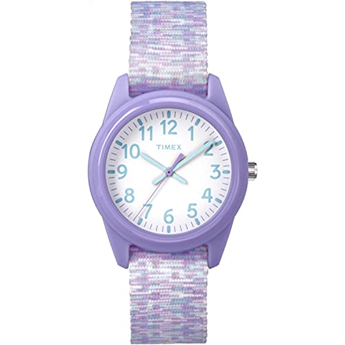 Time Machines Purple/White Sport Elastic Fabric Strap Watch