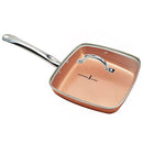 Copper Chef Non-Stick Square Fry Pan 5-Piece Set, 8 Inch Griddle Pan, 9.5 Inch