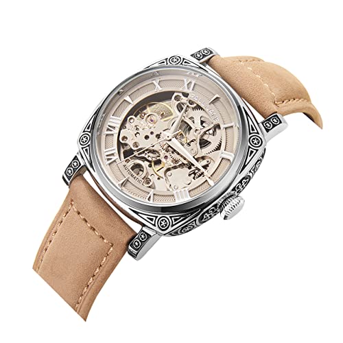 Automatic Watches for Men Mechanical Men's Watches Leather Strap