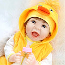 22 Inch Real Looking Newborn Girl Doll with Yellow Clothes and Duck Toy