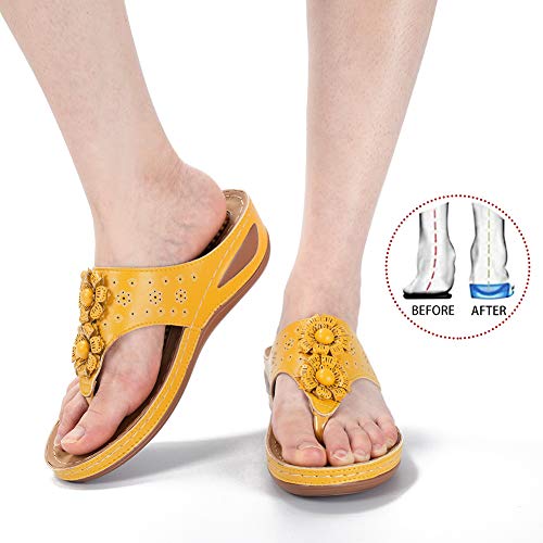 Women's Sandals Comfortable Flip Flops with Arch Support Summer Casual Wedge