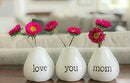 Gift for Mom...LOVE YOU MOM Bud Vases for Birthday Gift, Christmas Gift