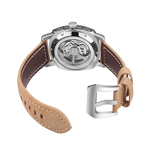 Automatic Watches for Men Mechanical Men's Watches Leather Strap