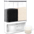 Rice Dispenser Kitchen Organization, Laundry Detergent Dispenser.Wall-Mounted Dry Food Storage Container with Lids, Suitable for Rice, Pet Food, Beans, Laundry Scent Beads（3000ml）