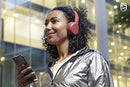 On-Ear Wireless Headphones with 32mm Drivers & BASS Boost on-Demand, Red