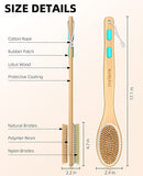 Shower Brush with Soft and Stiff Bristles, Bath Dual-Sided Long Handle