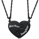 Mother and Daughter Heart Matching Necklace Set for 2 - Daughter to Mom Jewelry