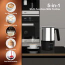 Milk Steamer, Milk Frother 5-in-1 Electric Milk Steamer Frothing 13.5oz Hot/Cold Milk