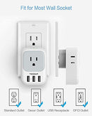 Multi Plug Outlet Extender with USB,Electrical 4 Outlet Box Splitter with 3 USB Wall