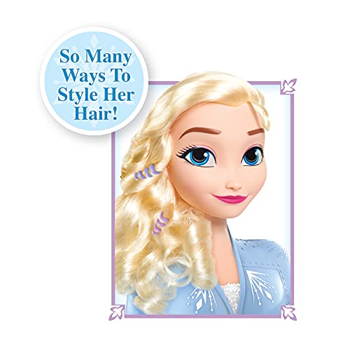 Deluxe Elsa Styling Head, Blonde Hair, 30 Piece Pretend Play Set