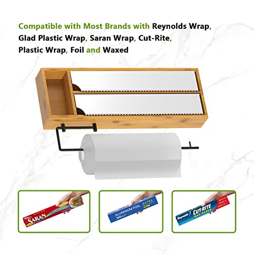 Foil and Plastic Wrap Organizer and Toilet Paper Holder(Adjustable)