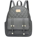 Women Small Backpack Purse Synthetic Leather Quilted Mini Daypack Fashion Bookbag