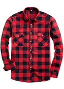 Men's Button Down Regular Fit Long Sleeve Plaid Flannel Casual Shirts