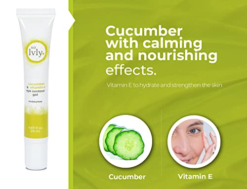 Skin Care Eye Cream Moisturizer and Soothing Effect & VitaminE, Cucumber, 0.67 Fl Oz