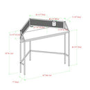 Industrial Corner Laptop Computer Writing Desk Home Office Workstation