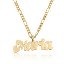 Personalized Name Necklace With Figaro Chain in Sterling Silver 925 or Gold/Rose Plated 18k