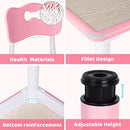 Big Kids Study Table and Chair Set, Height Adjustable Children Desk and 4 Chairs Set