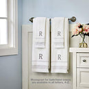 Casual Monogram Bath Towel, Q, 28x54, White