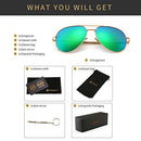 SUNGAIT Women’s Lightweight Oversized Aviator Sunglasses - Mirrored Polarized