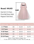 NNJXD Girl's Embroidery Tulle Lace Flower Girl Wedding Dress 3/4 Sleeve Long