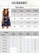 Sun Dresses Women Summer Casual Fit and Flare Floral Wrap V Neck Aline Dress