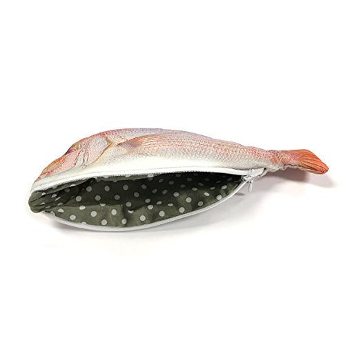Wrapables Novelty Fish Style Pencil Case, Red